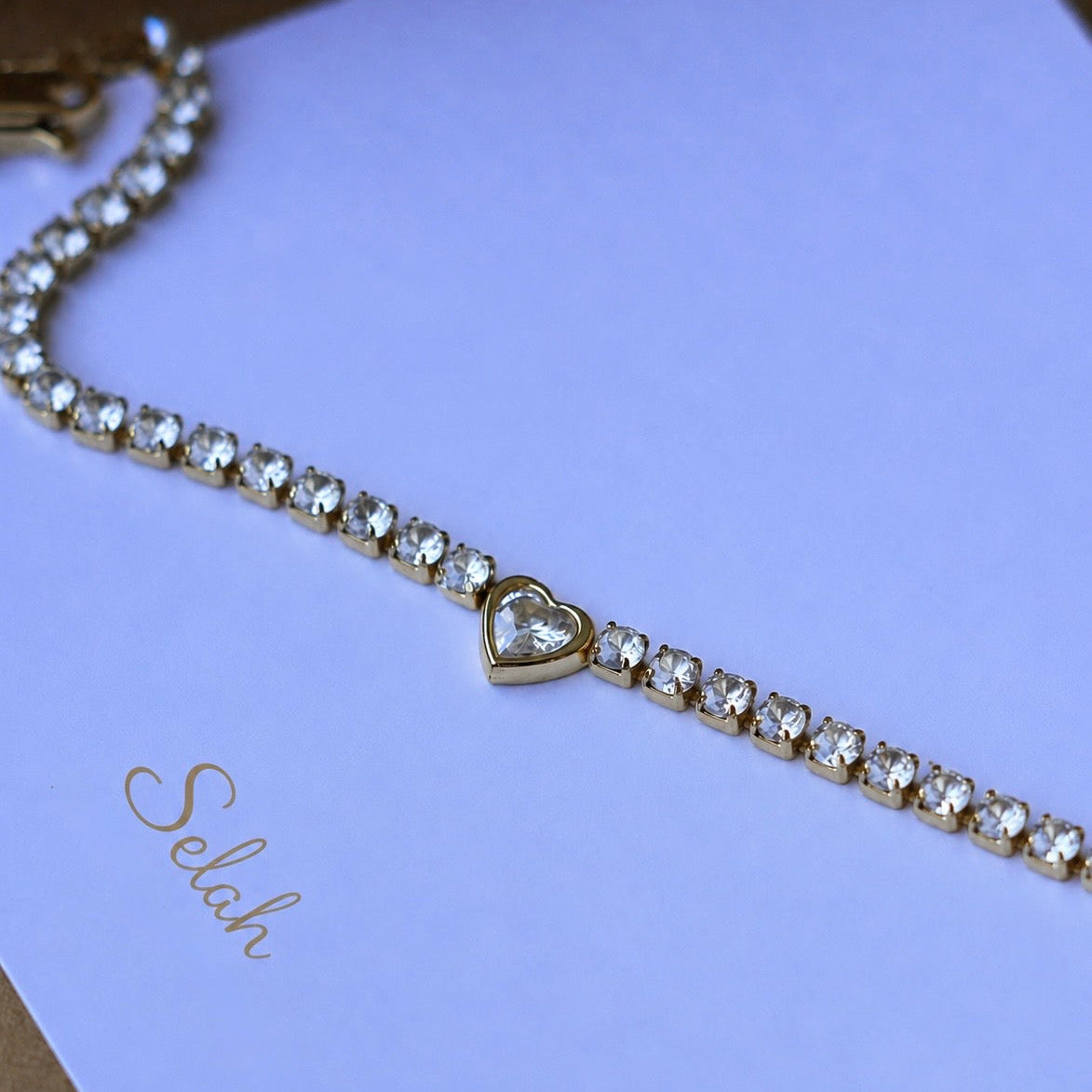 Heartline Tennis Bracelet