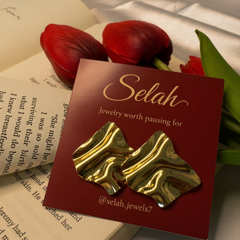 Wavy Gold Earrings