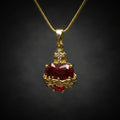 Sacred Heart Crystal Pendant Necklace