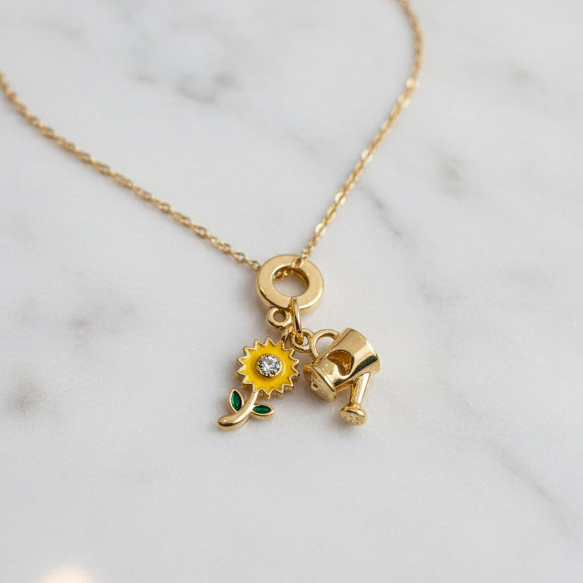 Sunflower Charm Necklace