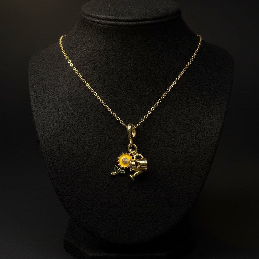 Sunflower Charm Necklace