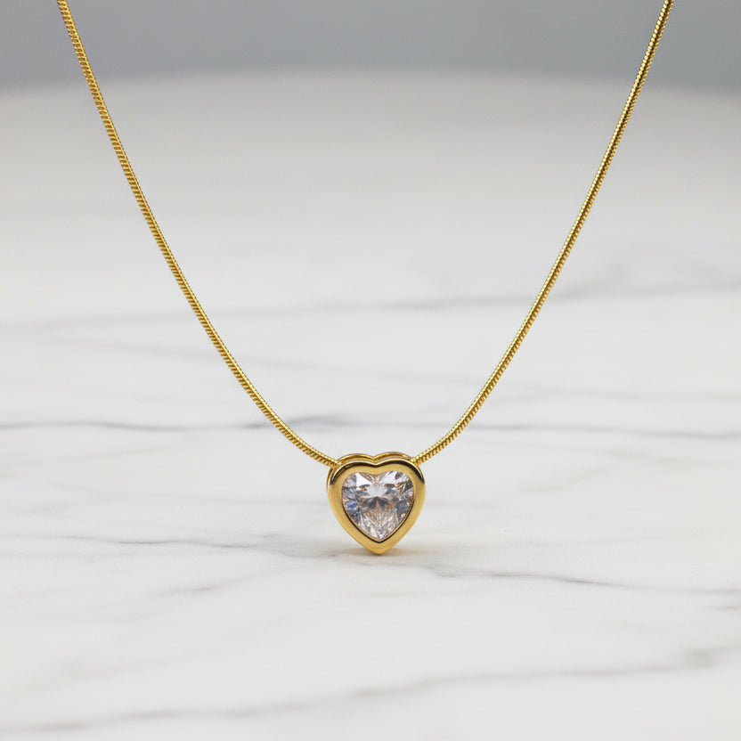 Heart Solitaire Diamond Necklace
