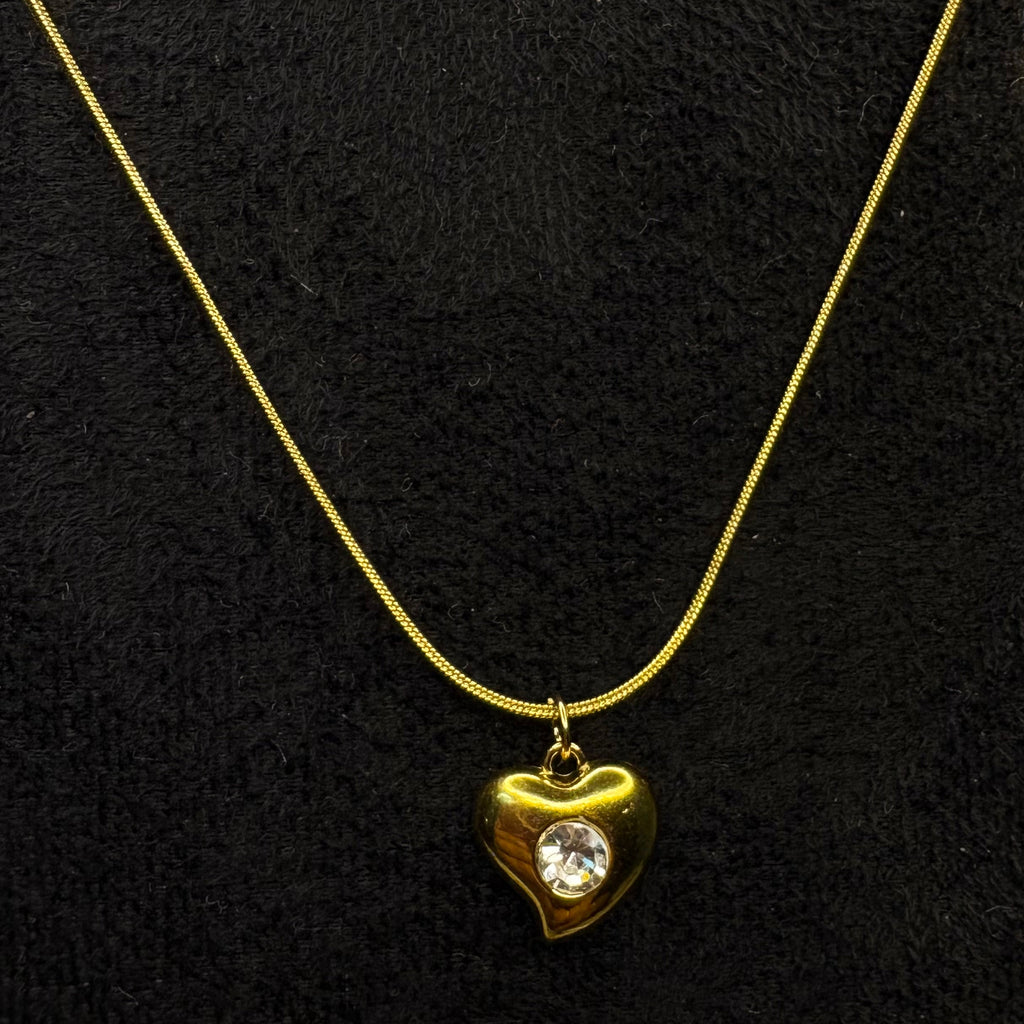 Golden Heart Charm Necklace