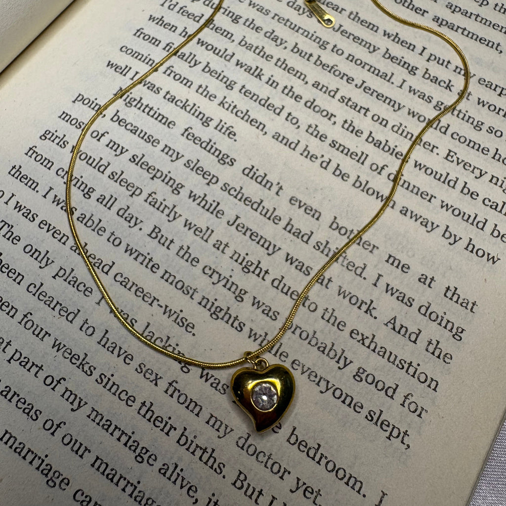 Golden Heart Charm Necklace