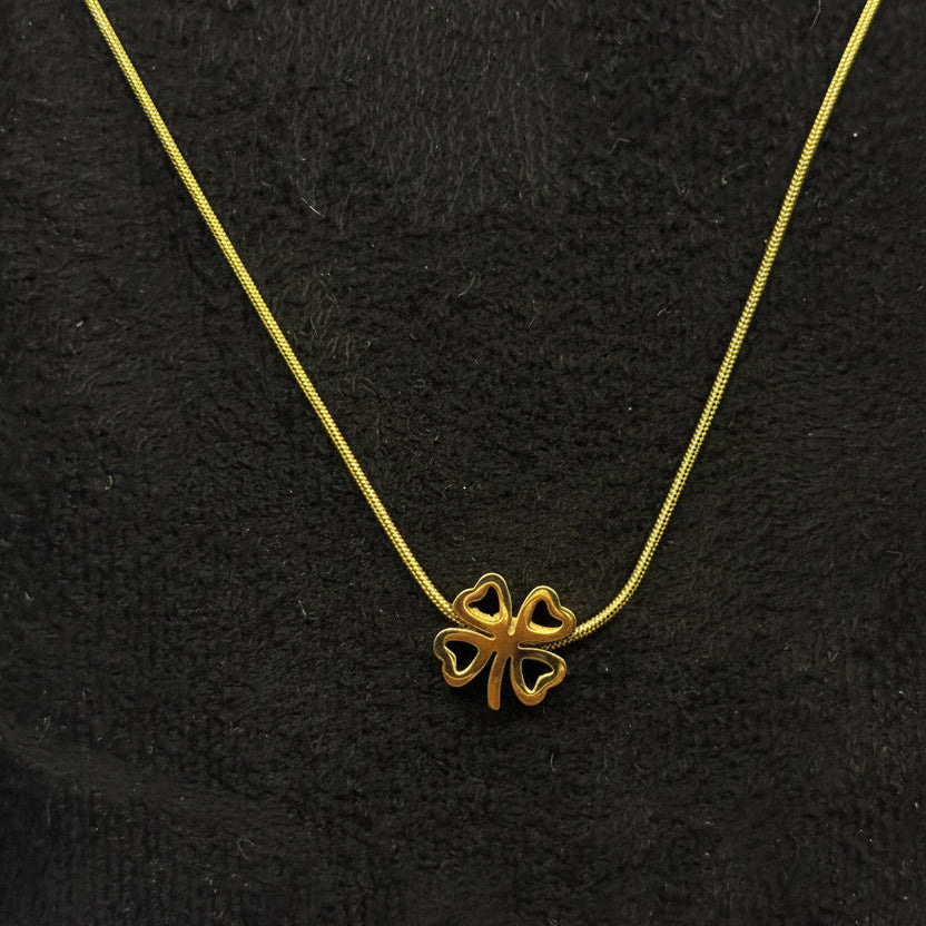 Small Gold Lucky Clover Necklace
