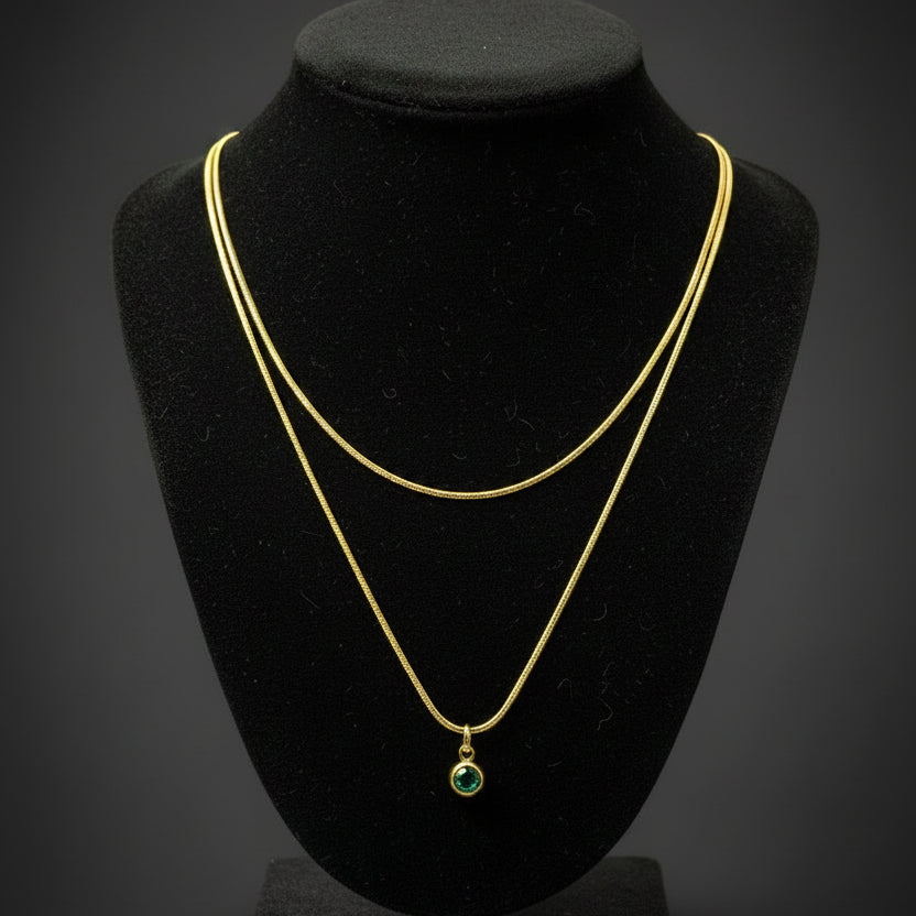 Double Layered Gold Chain Necklace