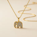 Gold Elephant Pendant Necklace