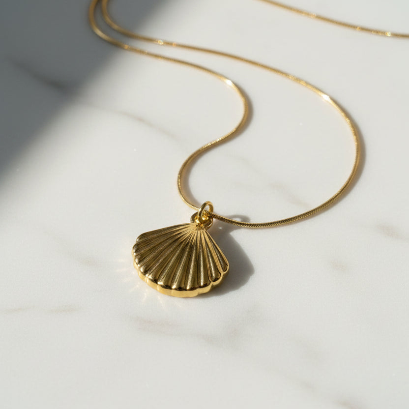 Gold Shell Pendant Necklace