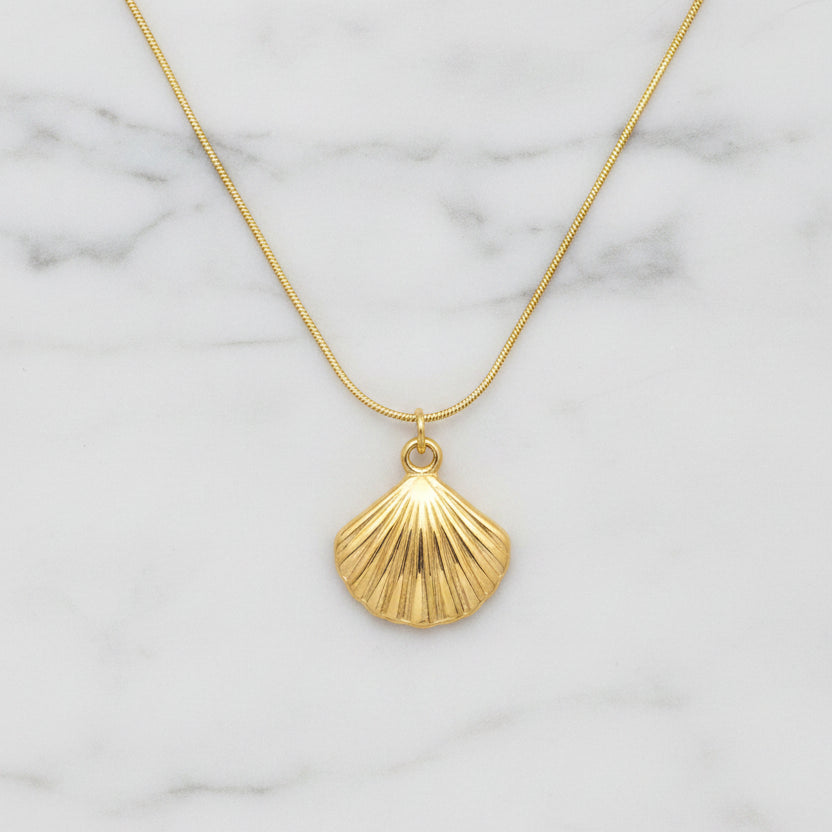 Gold Shell Pendant Necklace