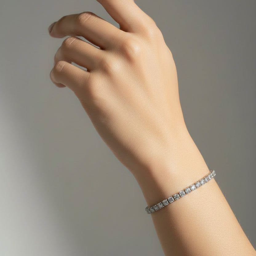 Minimalist Silver Tennis Bracelet