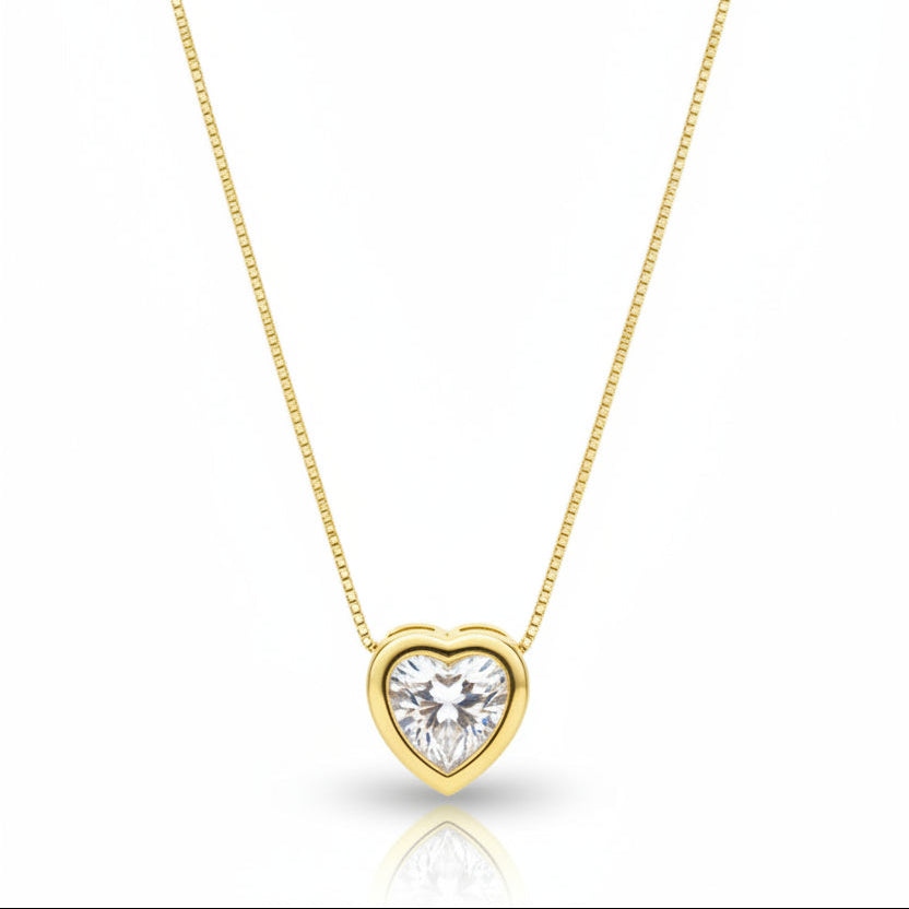 Heart Solitaire Diamond Necklace