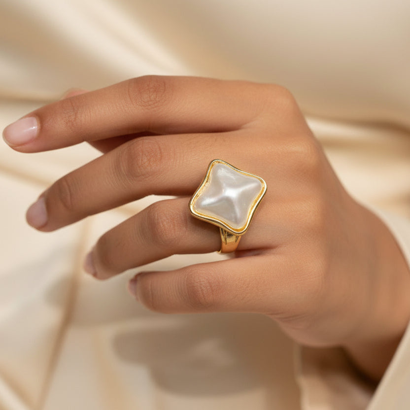 Mother of Pearl Bezel Ring