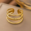 Hammered Multi-Band Gold Ring