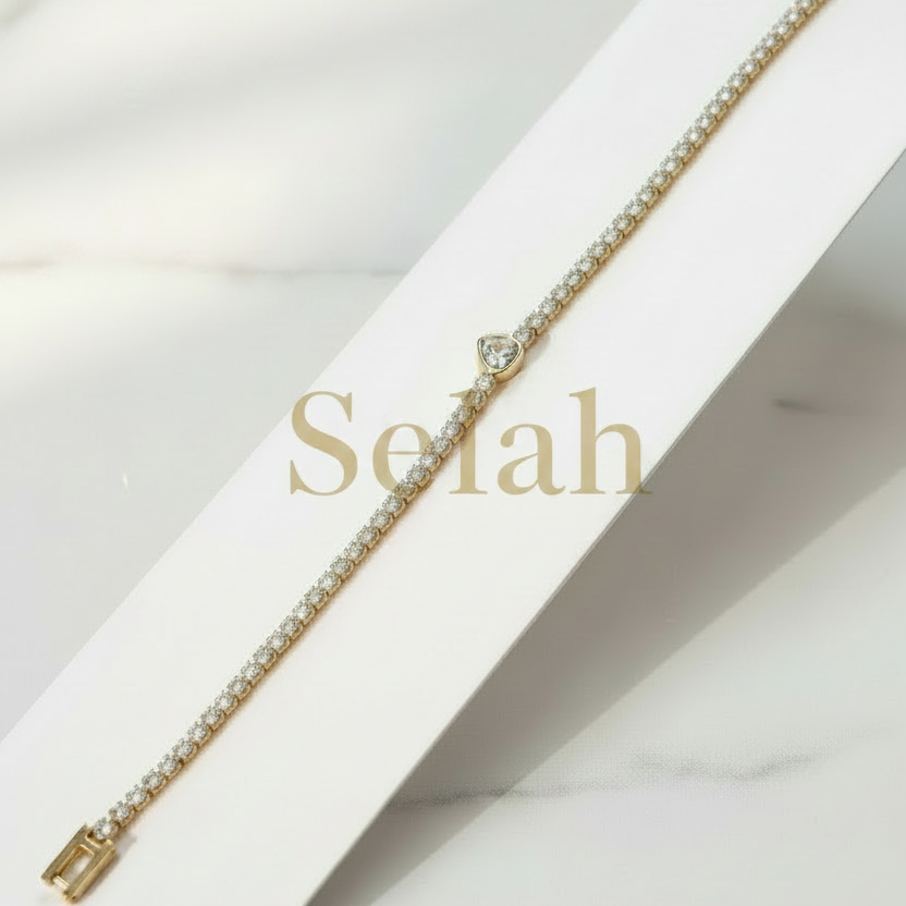 Heartline Tennis Bracelet