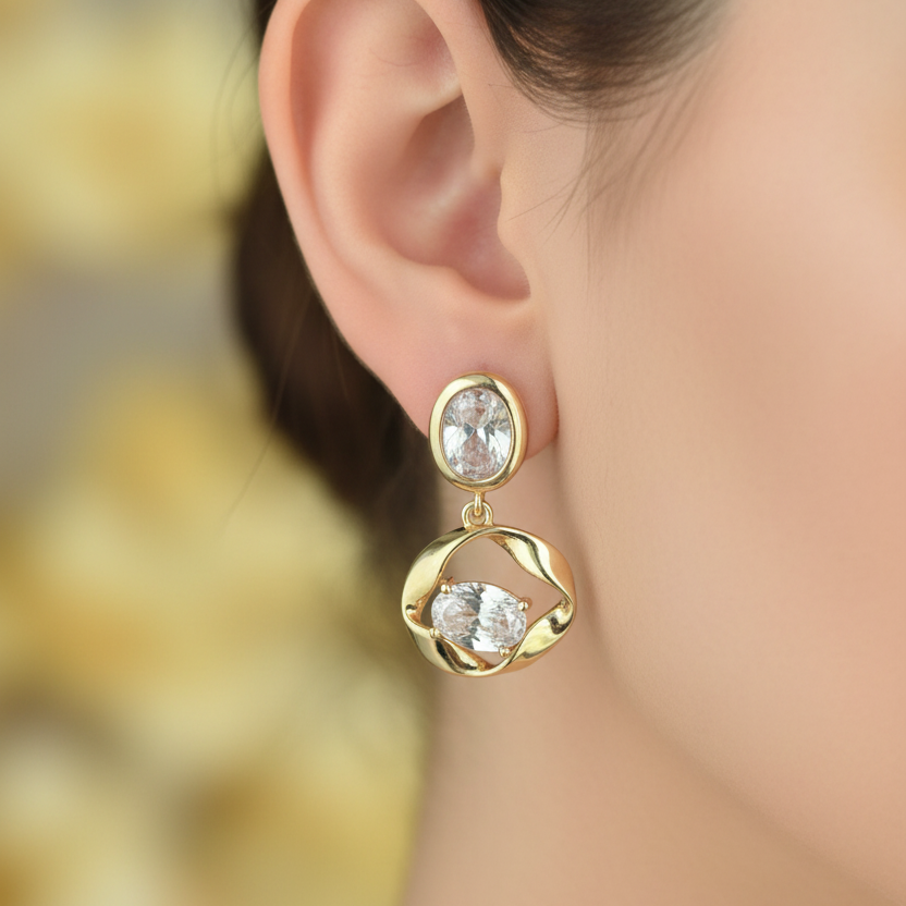 Orbit Crystal Drop Earrings