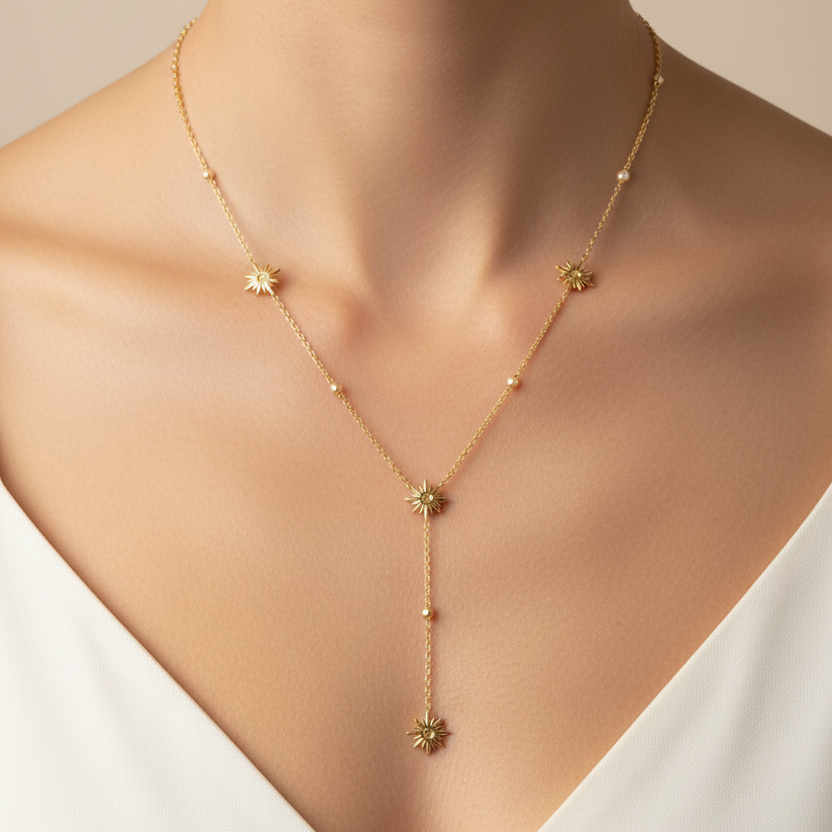Celestial Sun Lariat Necklace