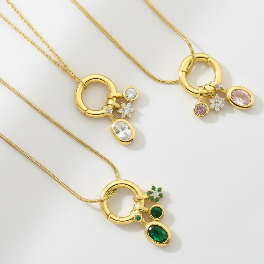 Crystal Rolo Charm Necklace