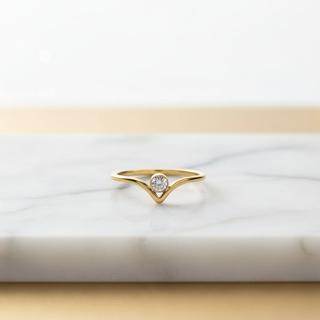 Gold V-Stack Ring
