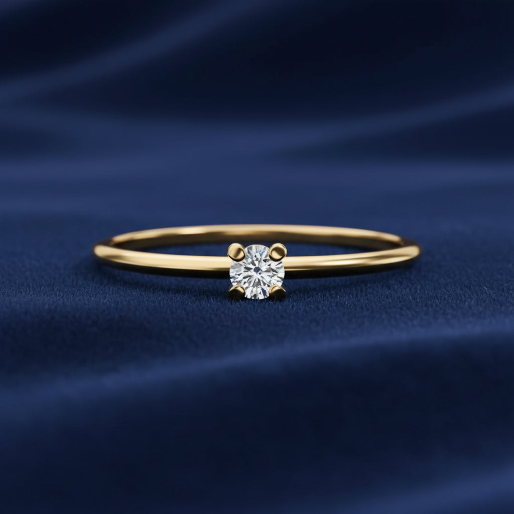 Dainty Gold Solitaire Ring
