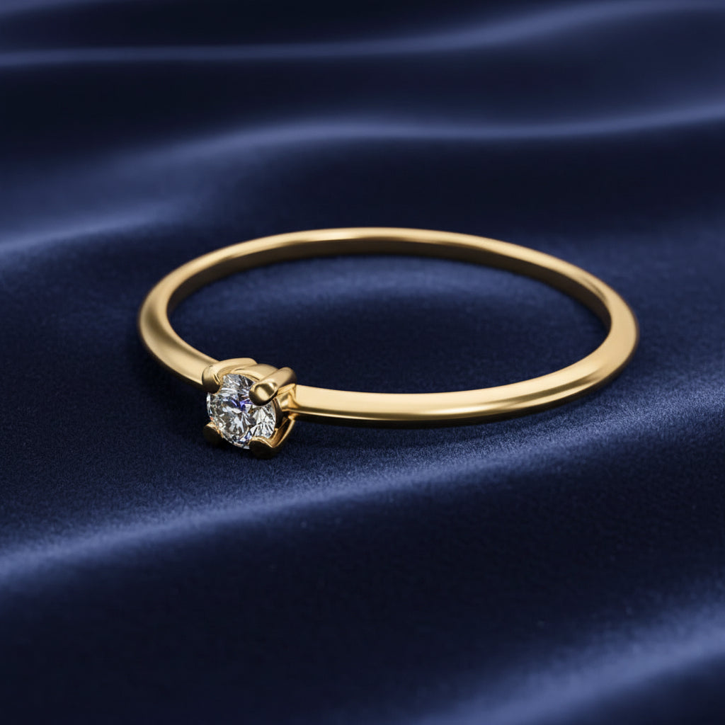 Dainty Gold Solitaire Ring