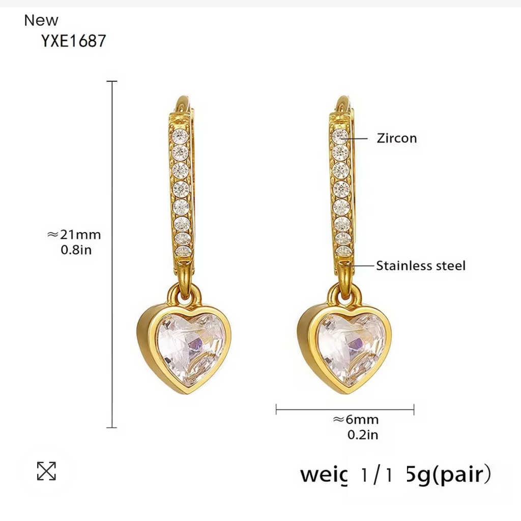 Crystal Heart Earrings