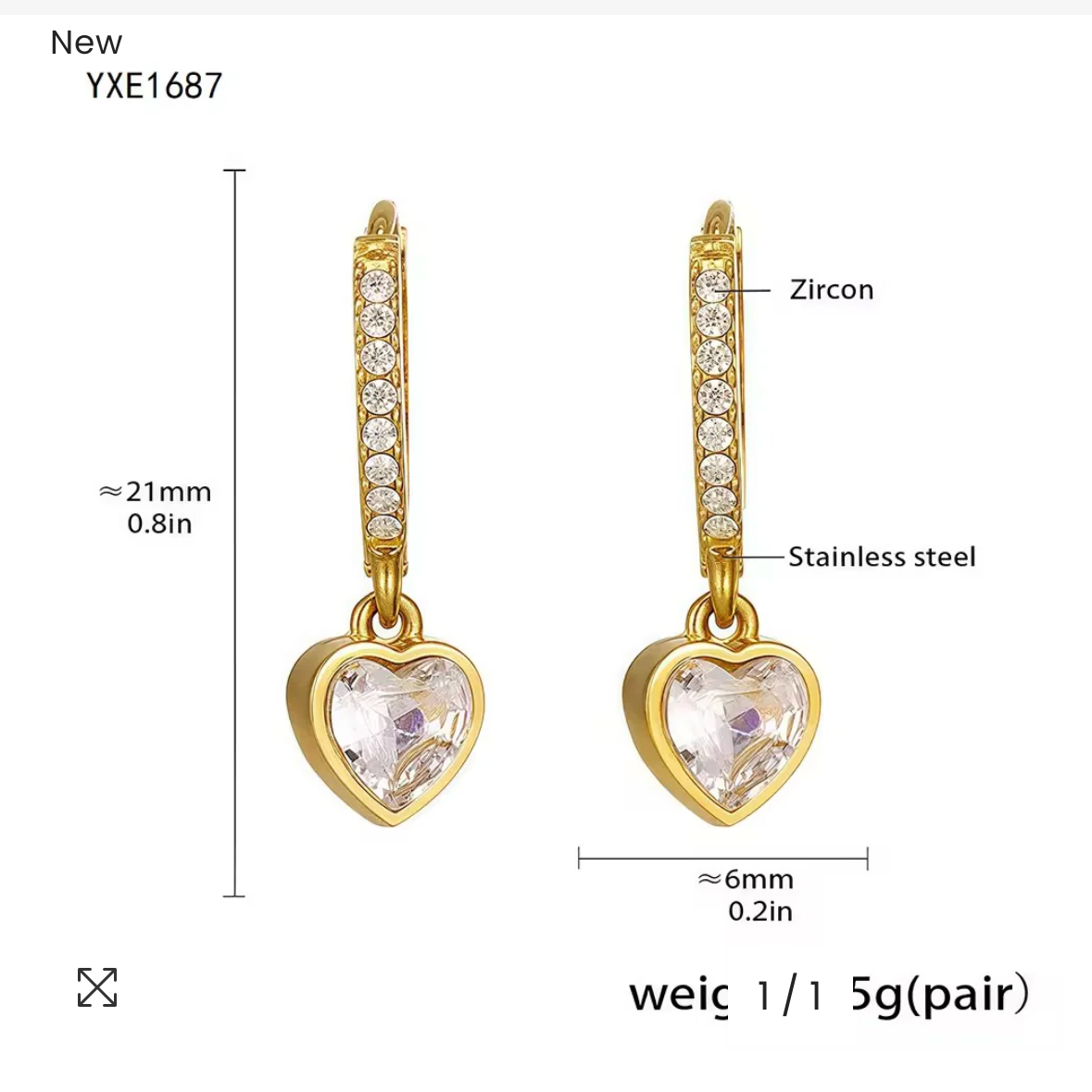 Crystal Heart Earrings