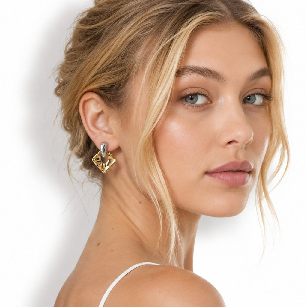 Molten Square Earrings