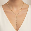 Gold Coin Lariat Necklace