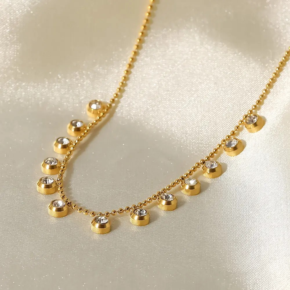 Crystal Bezel Necklace