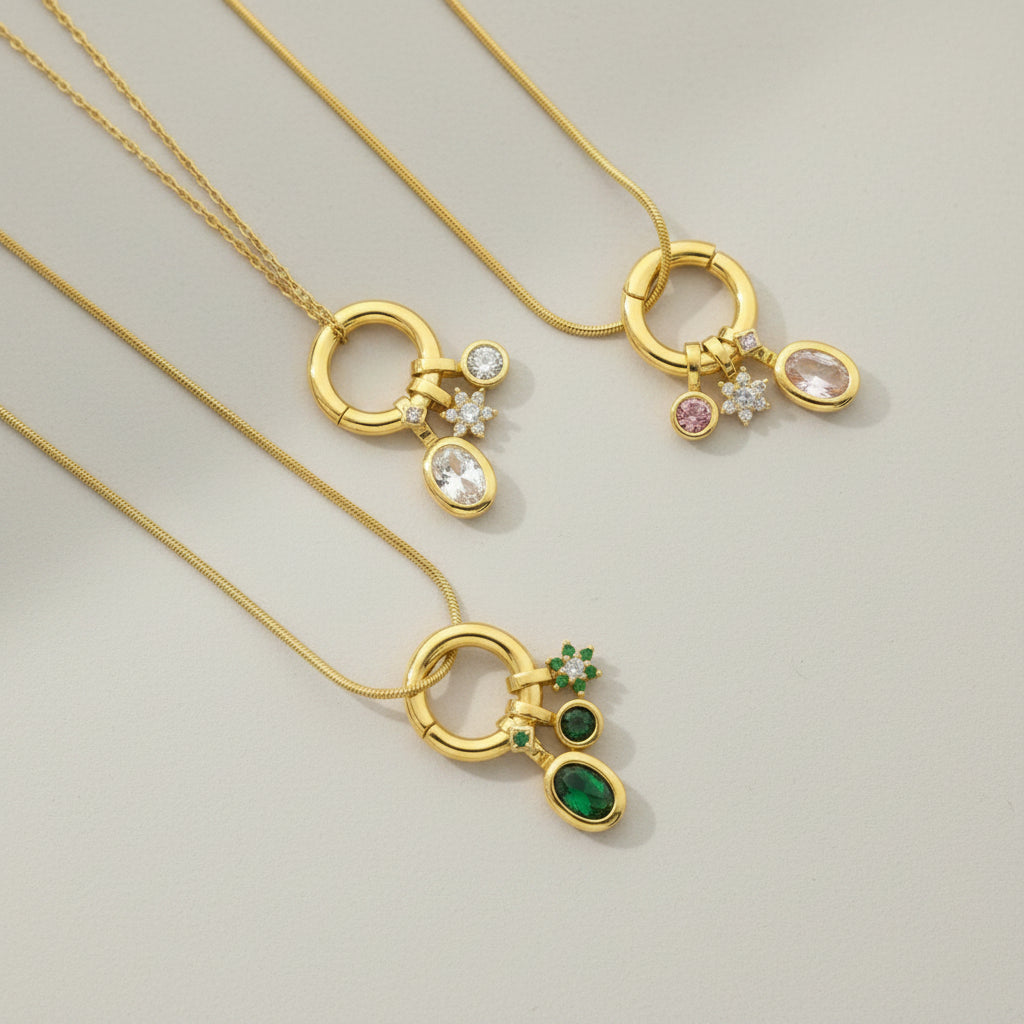 Crystal Rolo Charm Necklace