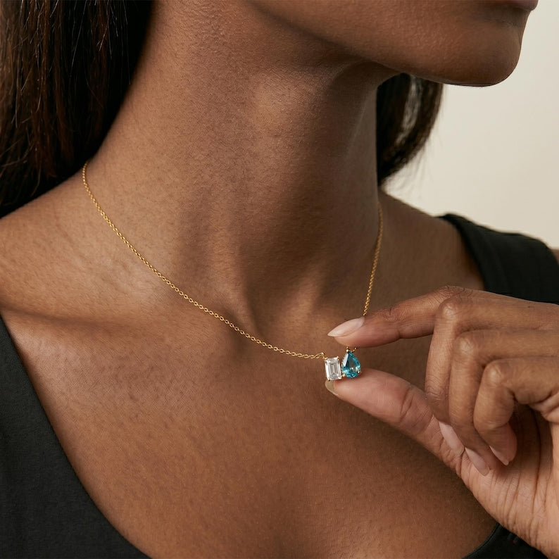 Duo Gem Necklace