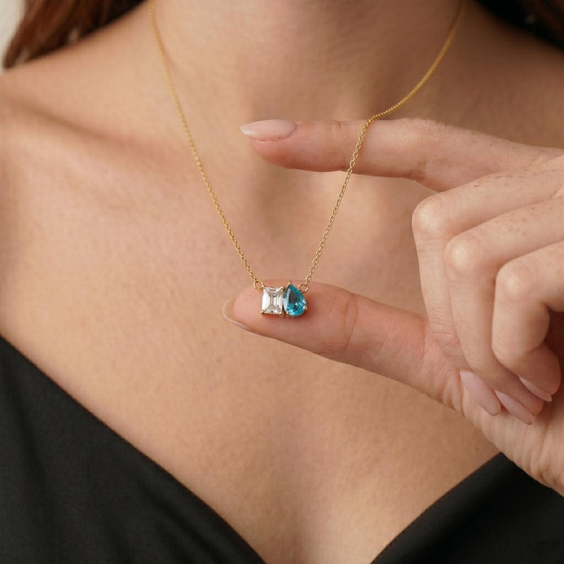 Duo Gem Necklace