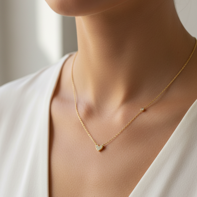 Dainty Gold Heart Necklace