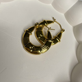 Gold Plated Crescent Shape Hoop Earrings